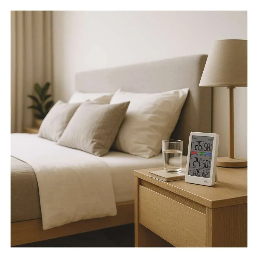 Thermomètre numérique avec hygromètre, 2x AAA, blanc