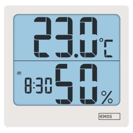 Thermomètre numérique avec hygromètre – alimenté par 1 pile AA, blanc