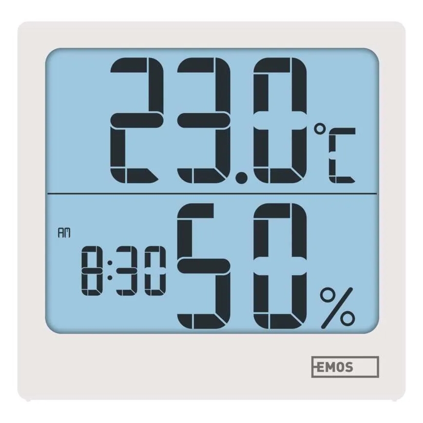 Thermomètre numérique avec hygromètre – alimenté par 1 pile AA, blanc