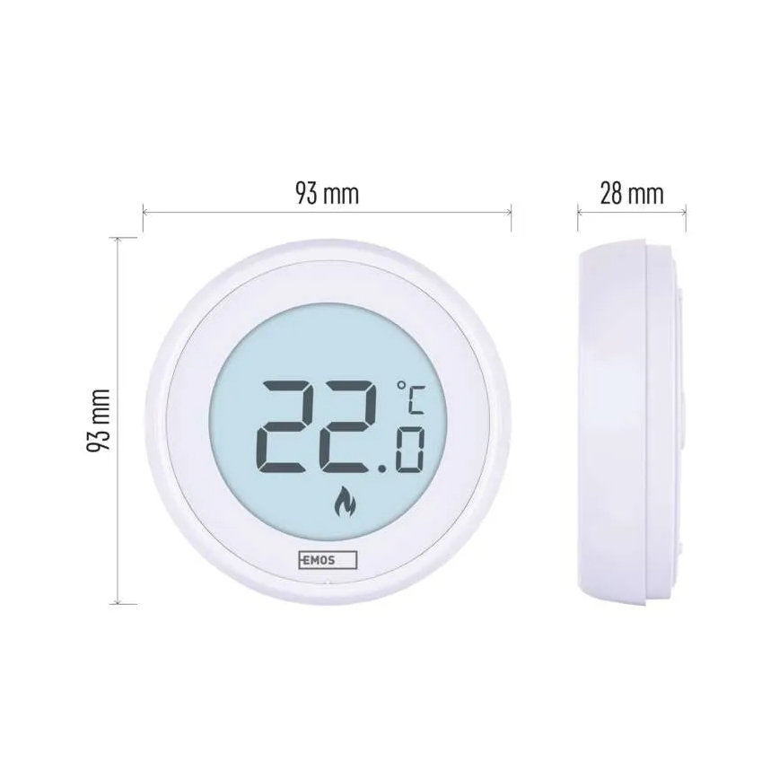 Thermostat d'ambiance manuel 230V/6A 2xAA blanc