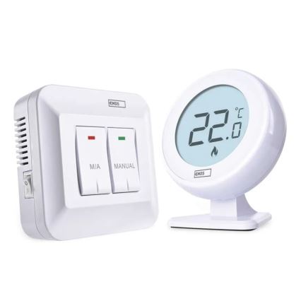 Thermostat d'ambiance manuel sans fil 230 V/16 A, 2x AA, blanc