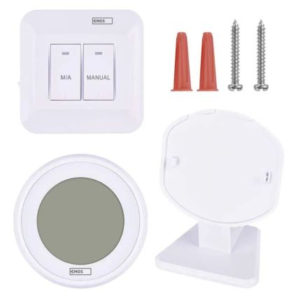 Thermostat d'ambiance manuel sans fil 230 V/16 A, 2x AA, blanc
