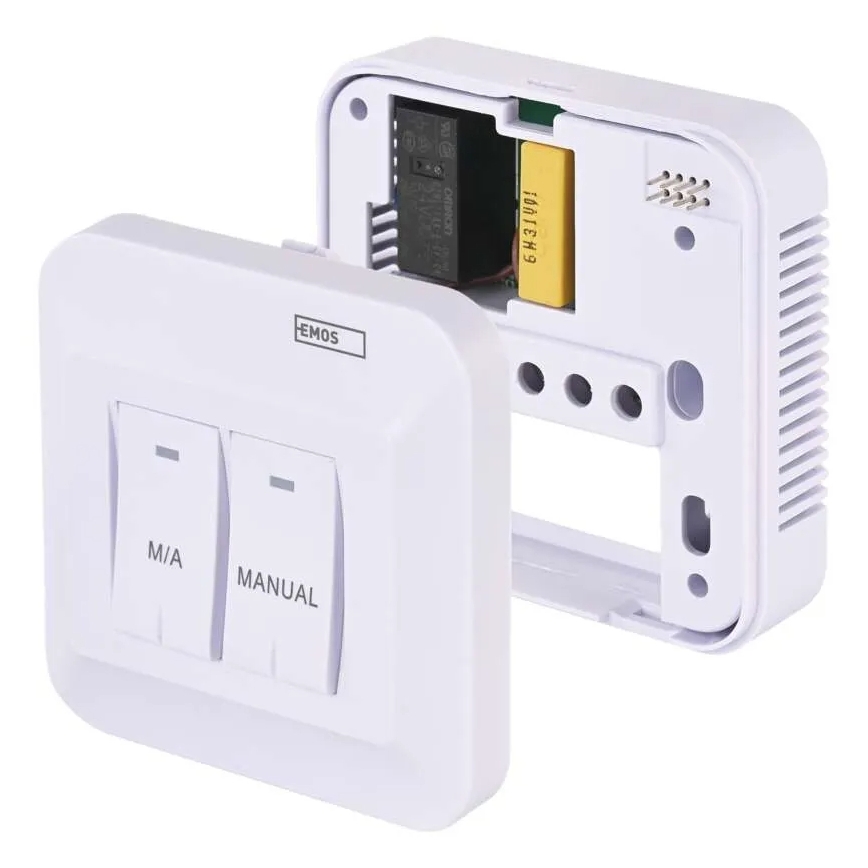 Thermostat d'ambiance manuel sans fil 230 V/16 A, 2x AA, blanc