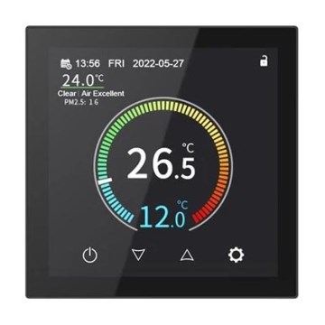 Thermostat encastrable 230 V noir Wi‑Fi Tuya