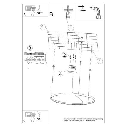 Thoro TH.223 - Plafonnier RIO LED/30W/230V CRI 95 4000K d. 55 cm doré