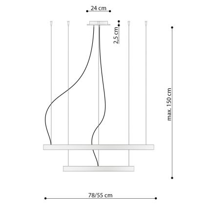 Thoro TH.268 - Suspension filaire RIO LED/80W/230V CRI95 4000K doré