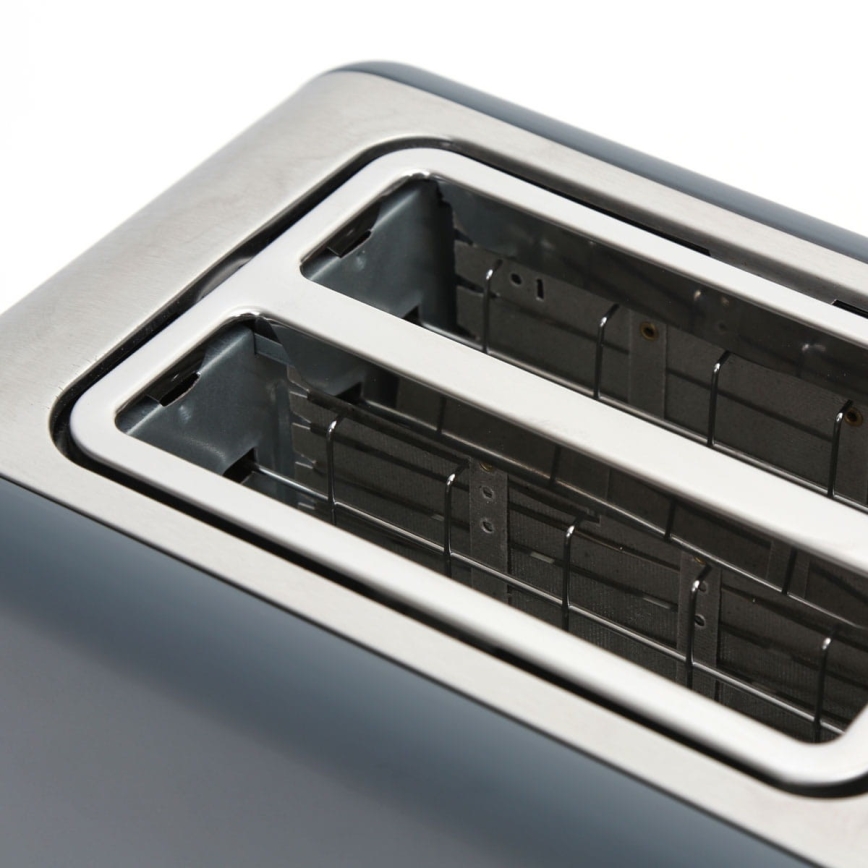Toaster avec deux compartiments 900W/230V inoxydable acier/gris