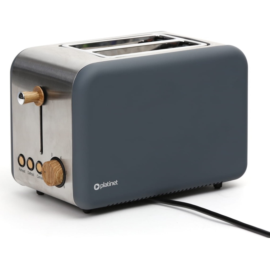 Toaster avec deux compartiments 900W/230V inoxydable acier/gris