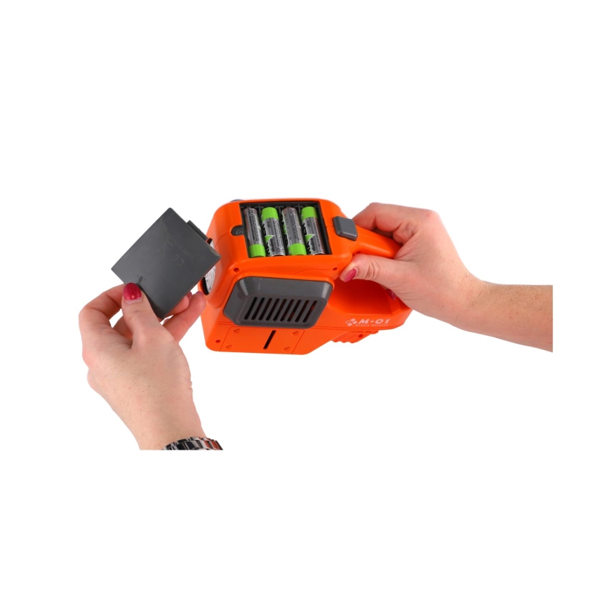 Tondeuse-jouet avec générateur de bulles et éclairage, alimentée par 4 piles AA