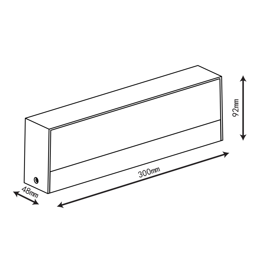 Top Light - Applique murale extérieure LED IMOLA, 16W, 230V, 3000/4000/6000K, IP54, 30 cm, noir