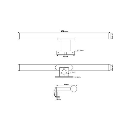 Top Light - Éclairage de miroir salle de bain OREGON LED/7W/230V 40 cm IP44