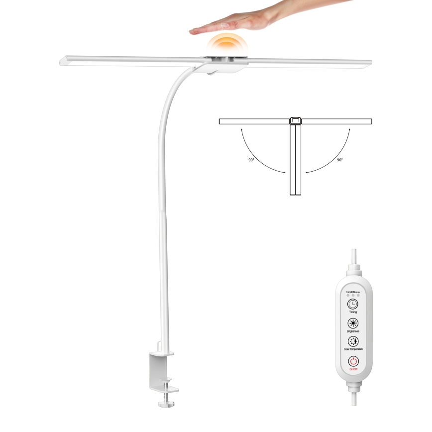Top Light - Lampe de bureau à pince dimmable à LED LYRA LED/18W/230V 3000-6500K blanche