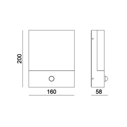 Top Light - LED Applique murale extérieure avec détecteur NOEL LED/10W/230V IP54