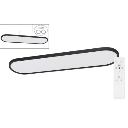 Top Light - LED dimmable luminaire de plafond à montage en surface/suspension OVAL LED/36W/230V 3000-6500K noir + télécommande