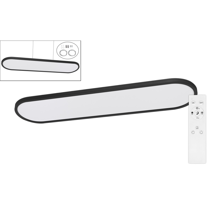 Top Light - LED dimmable luminaire de plafond à montage en surface/suspension OVAL LED/36W/230V 3000-6500K noir + télécommande
