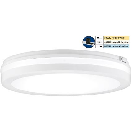 Top Light - Luminaire LED salle de bain COMET LED/24W/230V 3000/4000/6500K IP54 d. 30 cm blanc