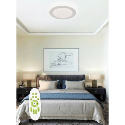 Top Light - Plafonnier à intensité variable LED NORMAN LED/51W/230V d. 39 cm blanc + télécommande
