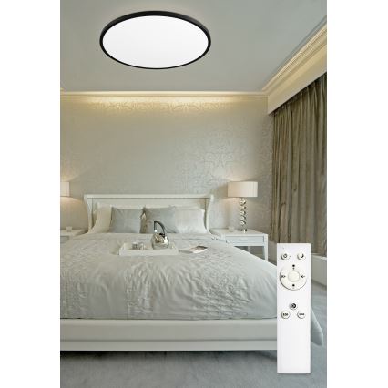 Top Light - Plafonnier à intensité variable LED REVIT LED/70W/230V 3000-6500K d. 75 cm noir + télécommande