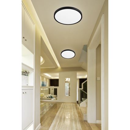 Top Light - Plafonnier à intensité variable LED REVIT LED/70W/230V 3000-6500K d. 75 cm noir + télécommande