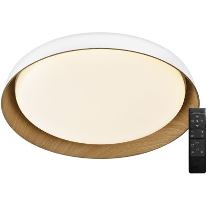 Top Light - Plafonnier à intensité variable SATELLITE LED/36W/230V 3000-6500K d. 43 cm blanc/marron + télécommande
