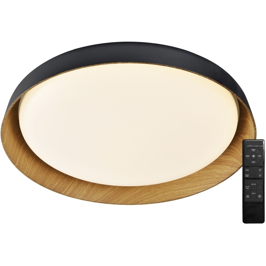 Top Light - Plafonnier à intensité variable SATELLITE LED/36W/230V 3000-6500K d. 43 cm noir/marron + télécommande