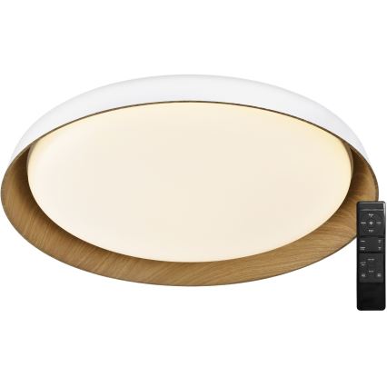 Top Light - Plafonnier à intensité variable SATELLITE LED/48W/230V 3000-6500K d. 53 cm blanc/marron + télécommande