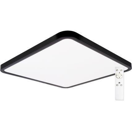 Top Light - Plafonnier à intensité variable REVIT LED/50W/230V 3000-6500K 50x50 cm noir + télécommande