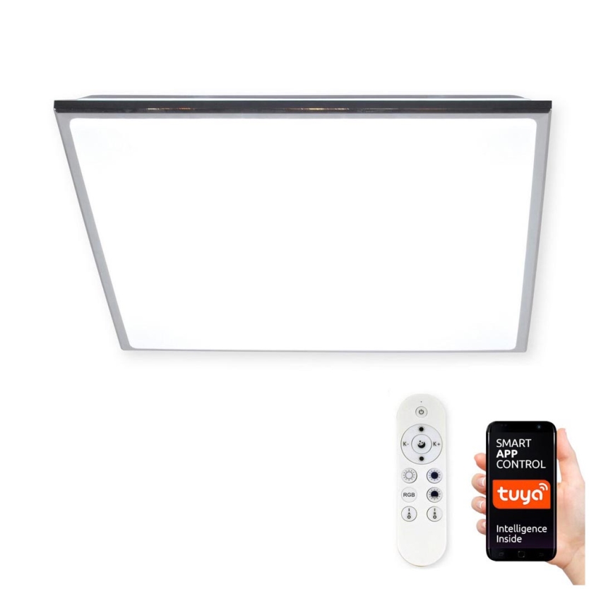 Top Light Silver H MAX SMART - Plafonnier à intensité variable RGB avec télécommande SILVER LED/60W/230V Tuya + Télécommande