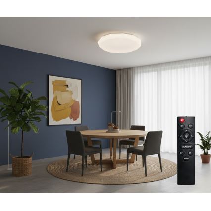Top Light - Plafonnier LED dimmable pour salle de bains SPARKLE LED/60W/230V 3000-6500K IP44 Ø 49 cm blanc + télécommande