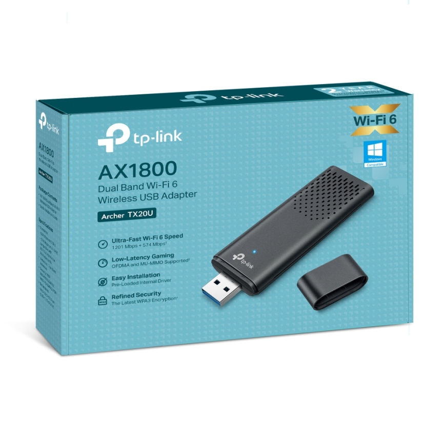 TP-Link - Adaptateur USB sans fil double bande Wi-Fi 6 Archer TX20U