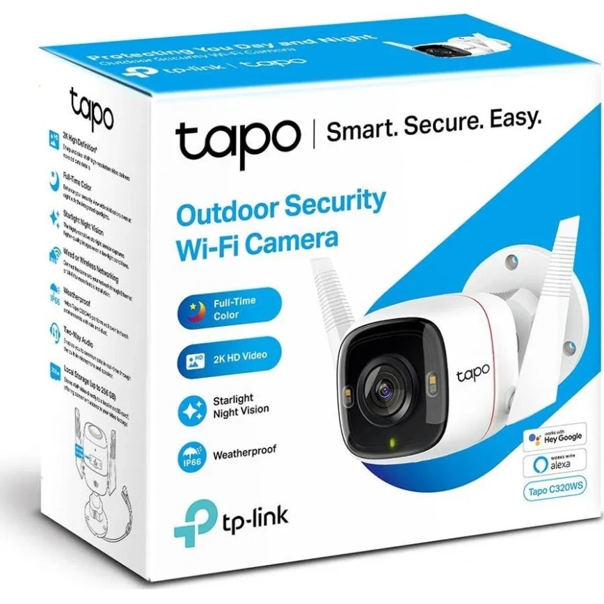 TP-Link - Caméra extérieure intelligente IP66 avec capteur et Wi‑Fi