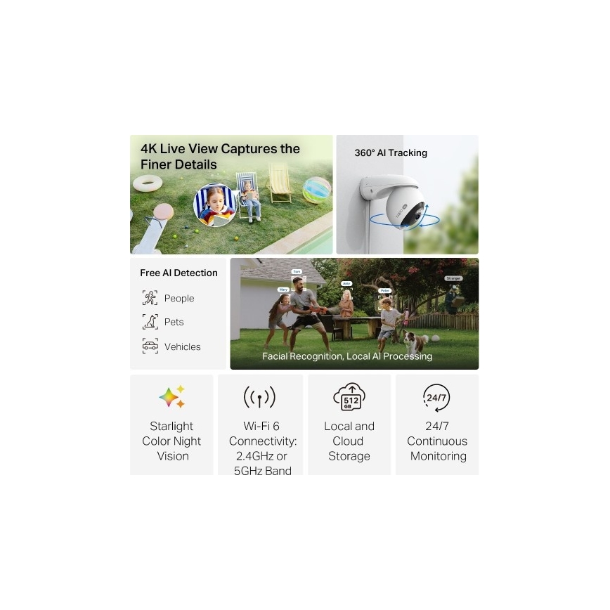 TP-Link - Caméra extérieure IP66 Wi-Fi