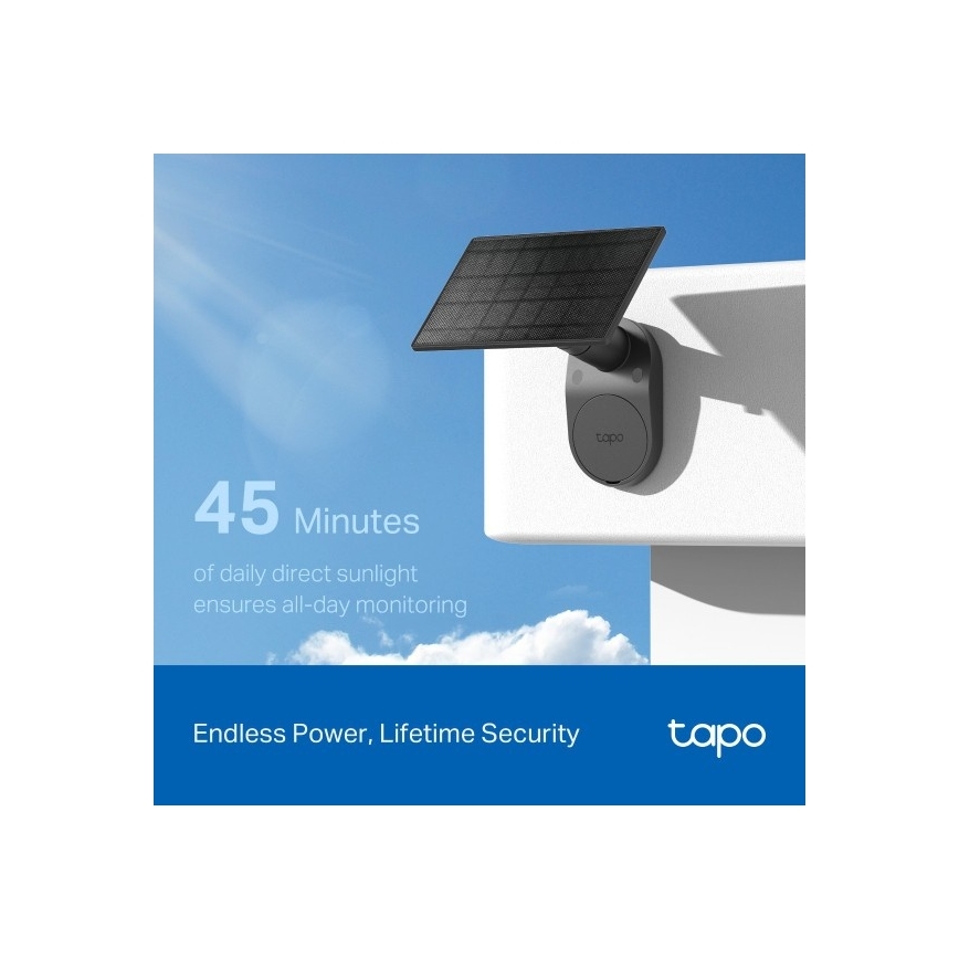 TP-Link - Caméra solaire d'extérieur avec capteur IP65 Wi-Fi