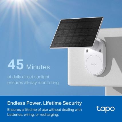 TP-Link - Caméra solaire extérieure IP65 avec capteur et connectivité Wi-Fi