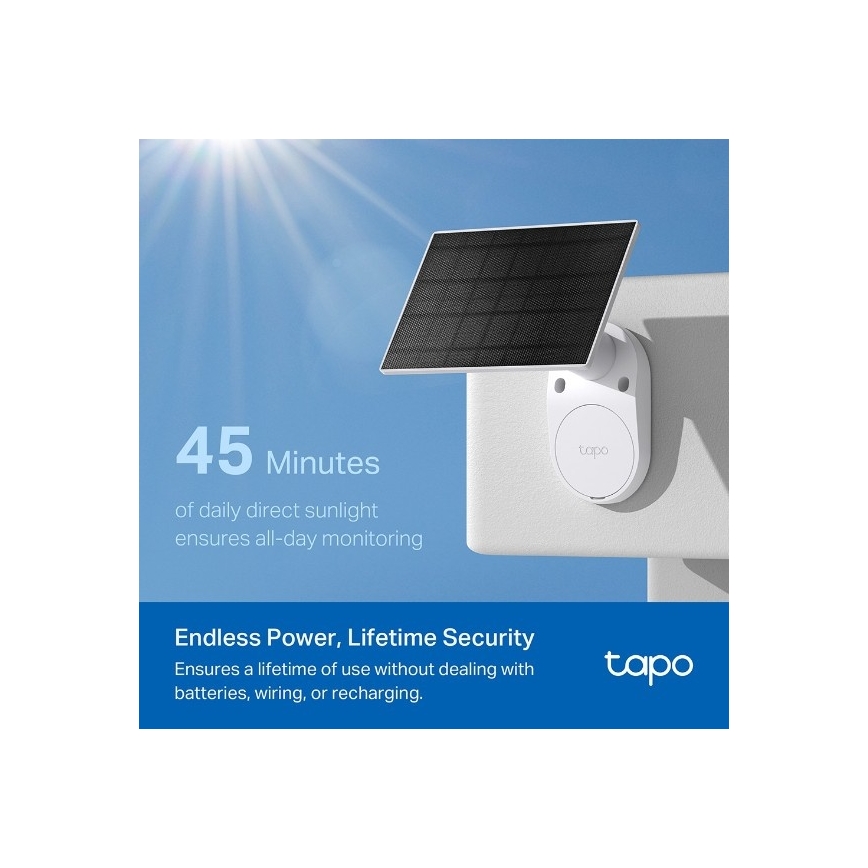 TP-Link - Caméra solaire extérieure IP65 avec capteur et connectivité Wi-Fi