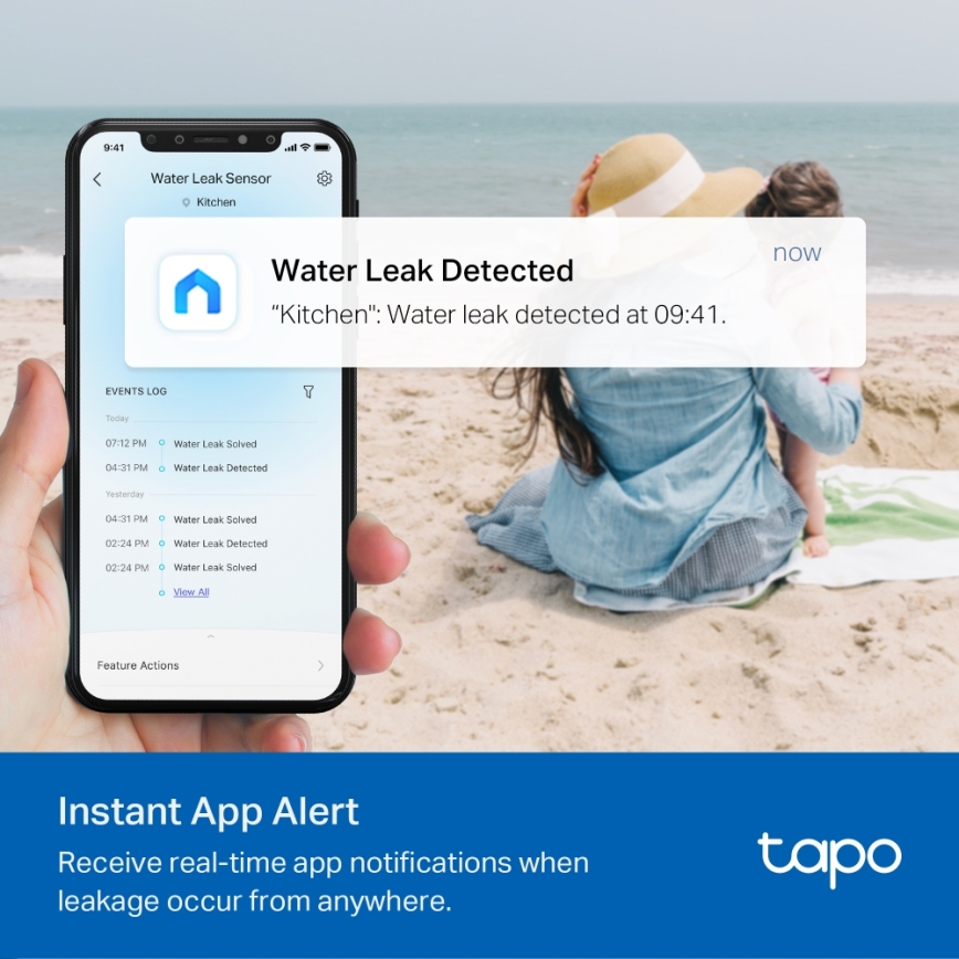 TP-Link - Capteur de fuite d'eau intelligent Wi-Fi (2x AAA)