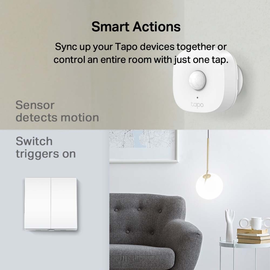 TP-Link - Interrupteur d'éclairage intelligent à deux boutons 2xAAA Wi-Fi