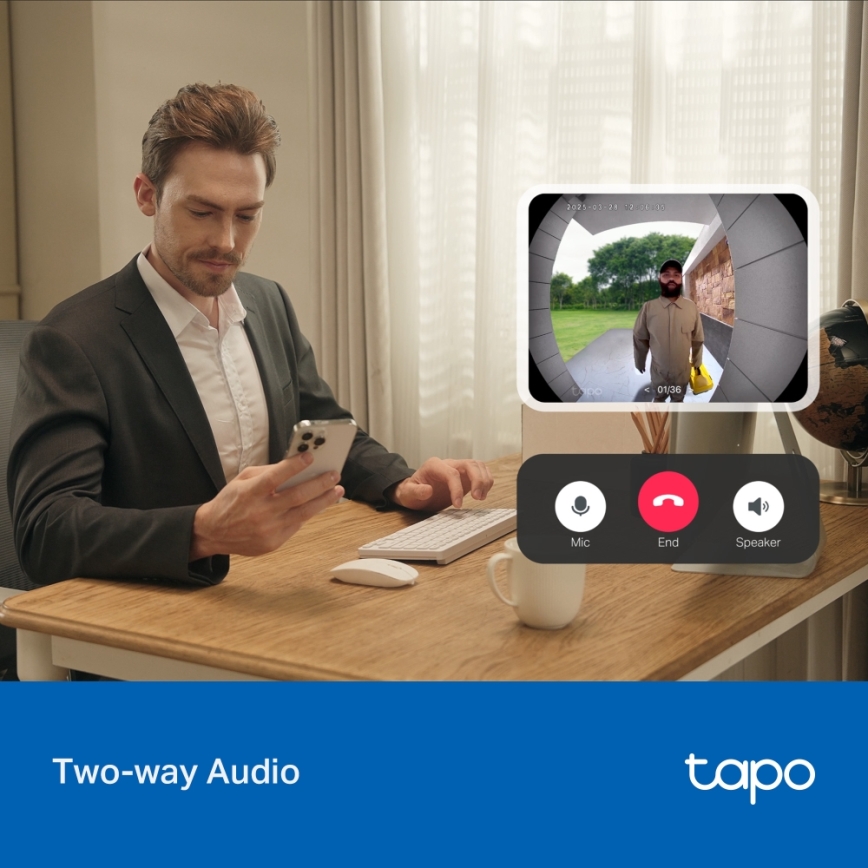 TP-Link - Mini sonnette vidéo intelligente Wi-Fi