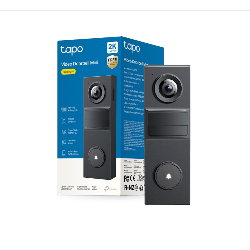 TP-Link - Mini sonnette vidéo intelligente Wi-Fi
