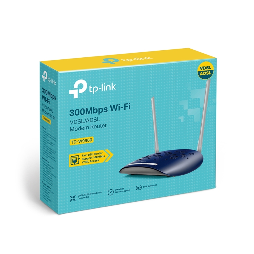 TP-Link - Modem-routeur VDSL/ADSL Wi-Fi N 300 Mbps