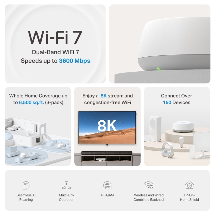 TP-Link - Pack de 2 systèmes mesh Wi-Fi 7 Deco BE22 pour toute la maison