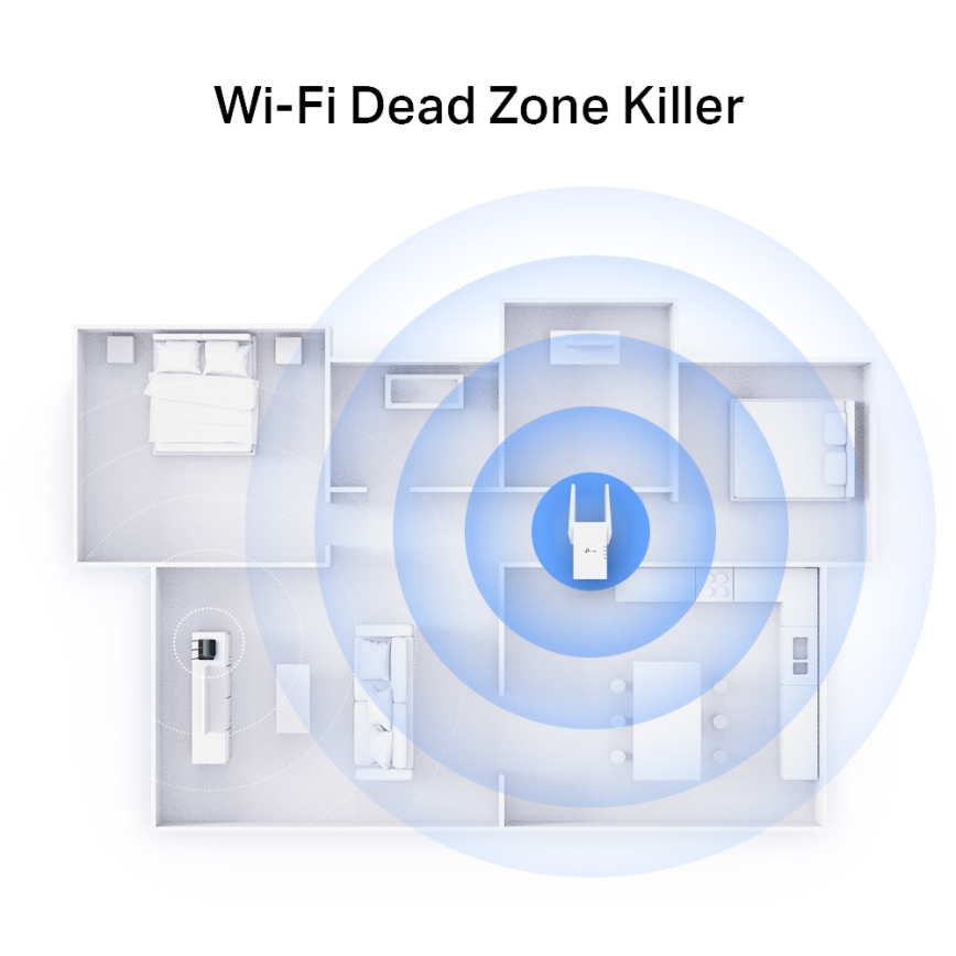 TP-Link - Répéteur Wi‑Fi 6 double bande RE705X