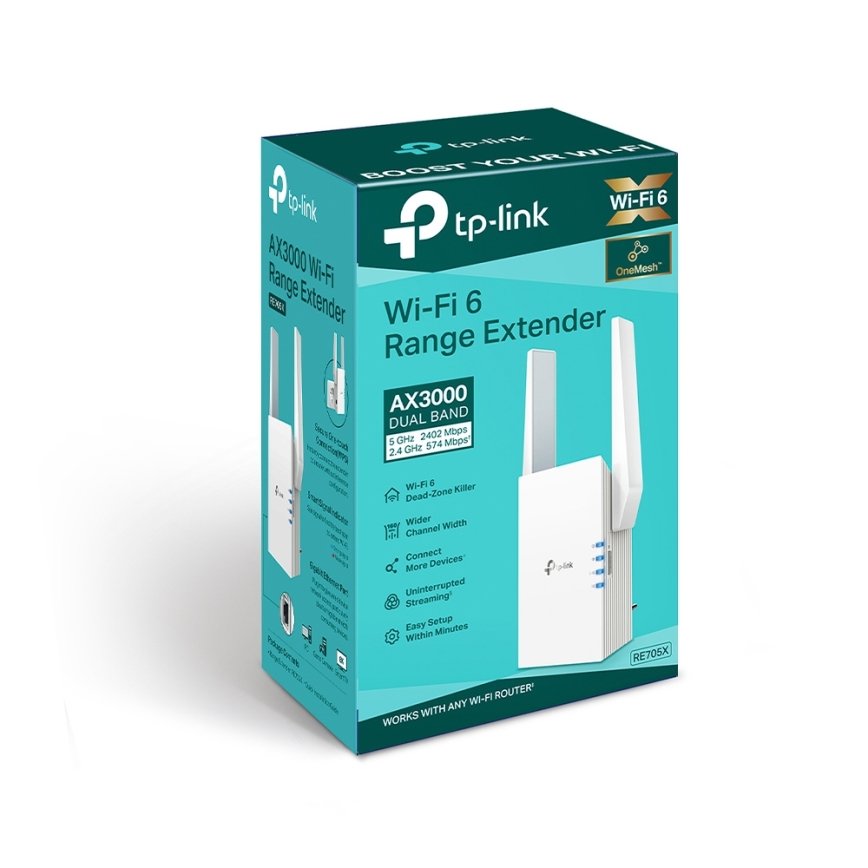 TP-Link - Répéteur Wi‑Fi 6 double bande RE705X