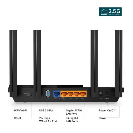 TP-Link - Routeur Wi-Fi 6 bi-bande multi-gigabit avec port 2,5 Gbit/s Archer AX55 Pro