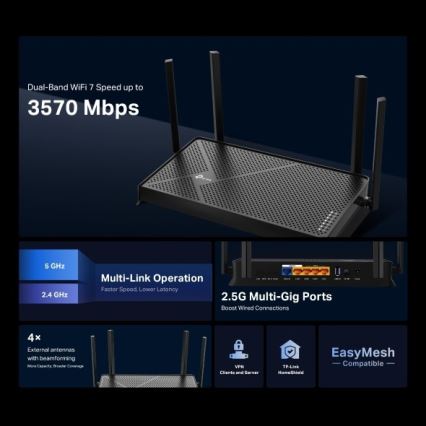 TP-Link - Routeur Wi-Fi 7 double bande Archer BE230