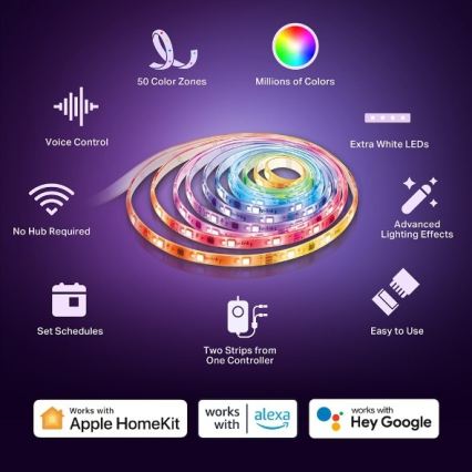 TP-Link - Ruban LED RGBW dimmable 5 m, 24 W, 230 V, Wi‑Fi