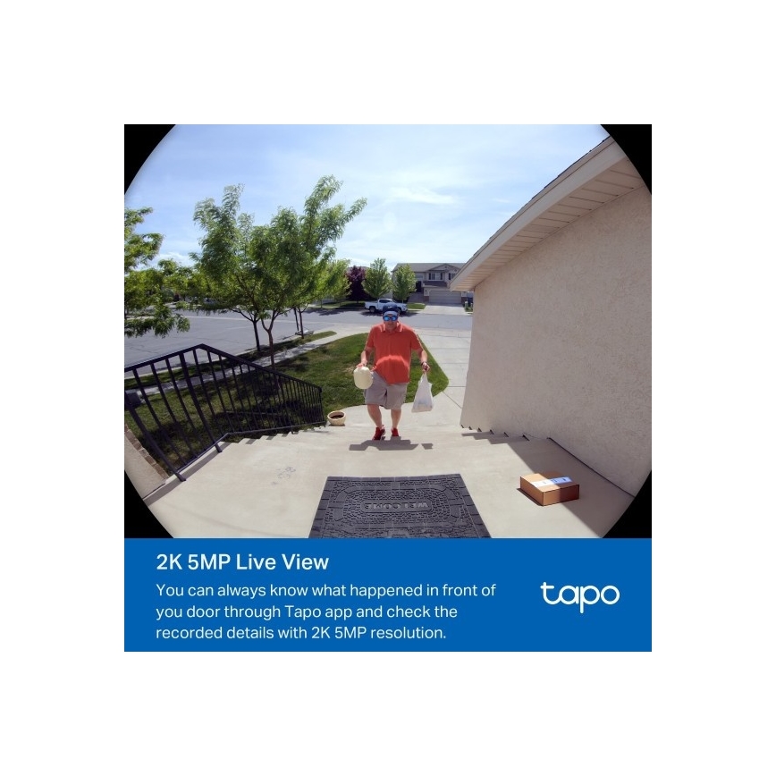 TP-Link - Sonnette vidéo intelligente 2K 10000 mAh IP66 Wi-Fi Tuya