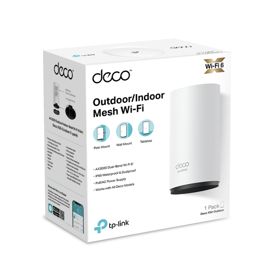 TP-Link - Système maillé extérieur/intérieur Wi‑Fi 6 Deco X50-Outdoor