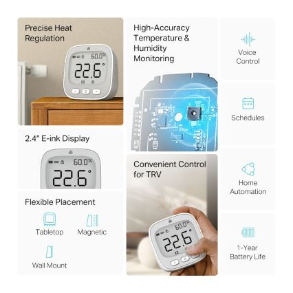 TP-Link - Thermostat numérique, alimenté par 2 piles AAA