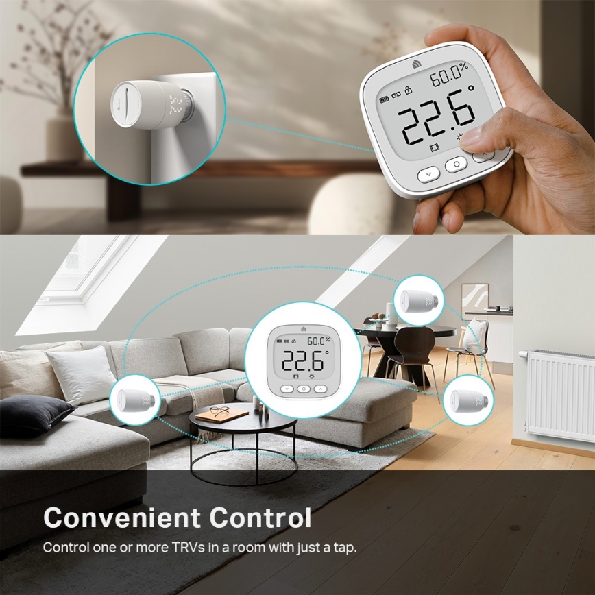 TP-Link - Thermostat numérique, alimenté par 2 piles AAA